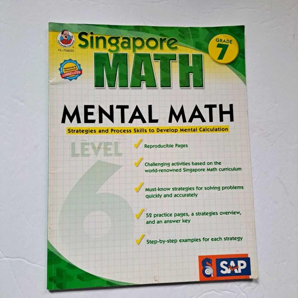 Singapore MATH Mental MATH Strategies Process Skills Mental Calculation Used